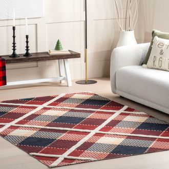 nuLOOM Anastasia High-Low Plaid Area Rug