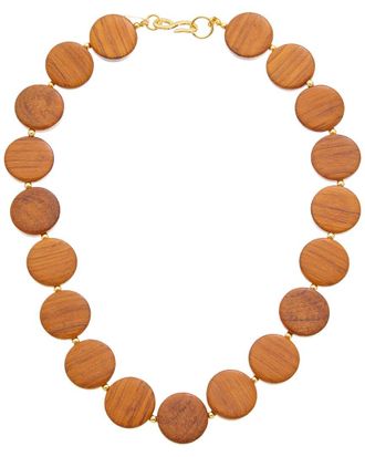 Kenneth Jay Lane Plated Wood Necklace