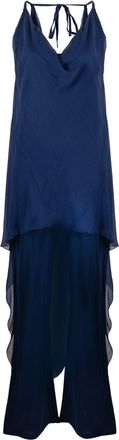 Alberta Ferretti sleeveless layered jumpsuit - women - Viscose - 48 - Blue