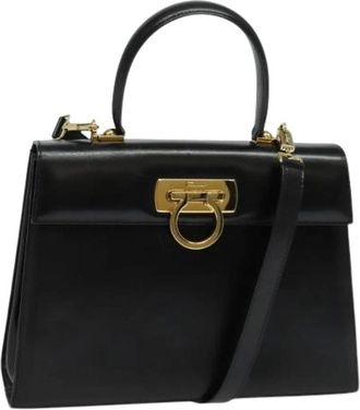 Ferragamo Pre-owned Handbags, female, Black, Size: ONE SIZE Pre-owned Leather handbags