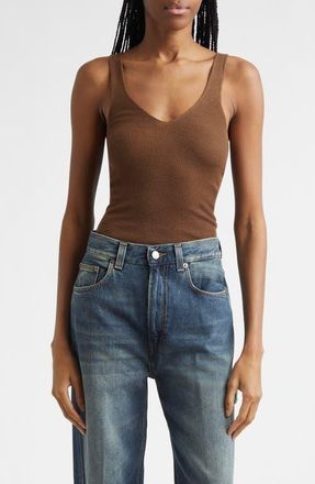 Haikure Cindy Rib Extrafine Merino Wool Tank in Cacao at Nordstrom, Size X-Small