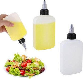 OEM Juego De 2 Botellas Dispensadoras De Especias, Botellas Rellenables Para Aderezos, Salsas Y Aceites, A Prueba De Fugas Y C&oacute;modas De Usar