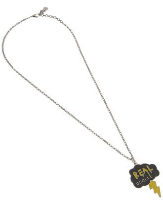 Gucci Silver Real Lightning Cloud Pendant Necklace