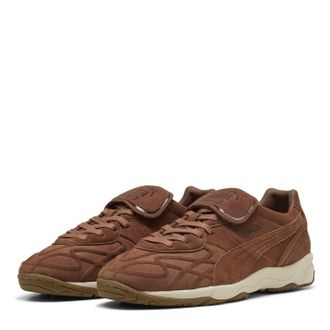 Puma Mens King Round Toe Low Top Sneakers in Mushroom - Brown - Size UK 3.5
