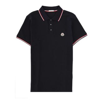 Moncler Polo Shirts, male, Blue, Size: S SS Polo