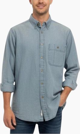 Wrangler Mens Wrangler Mens Denim Shirt Vintage Top - Blue - Size: 42/Regular
