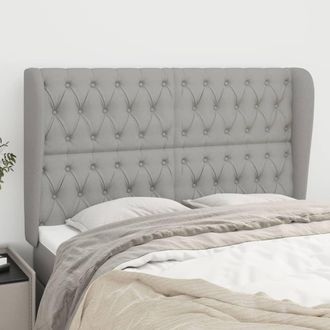 vidaXL Cabecero Con Orejas De Tela Gris Claro 147x23x118/128 Cm Vidaxl