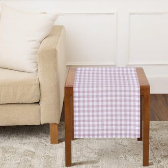 Solino Home Linen Table Runner for Dining Table, Holiday and Everyday Table Decor - Gingham Check in Lilac at Nordstrom, Size Xx-Small