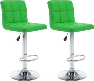 vidaXL Taburetes De Cocina 2 Unidades Cuero Sint&eacute;tico Verde Vidaxl