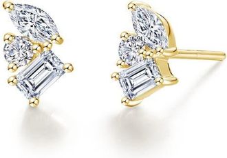 Lafonn Prismatic Simulated Diamond Stud Earrings in Gold at Nordstrom