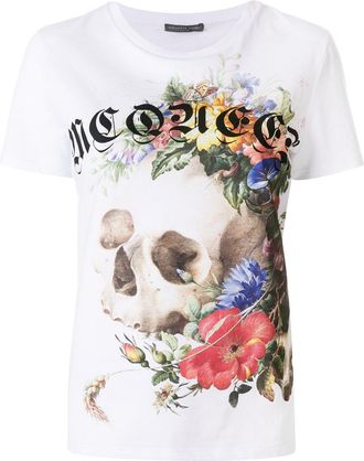 Alexander McQueen skull print T-shirt - women - Cotton - 40 - White