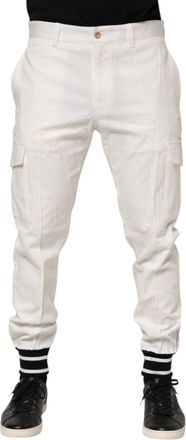 Dolce & Gabbana White Cotton Jogger Cargo Skinny Men Mens Pants (Pre-Owned)