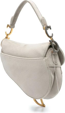 Dior Hobo Bags - 2020 Mini Velvet Crystal Embellished Saddle - Gr. unisize - in Grau - für Damen