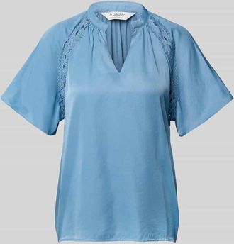 b.young B.Young Regular Fit Bluse mit Spitzenbesatz Modell HACCA in Blau, Gr&ouml;&szlig;e 36