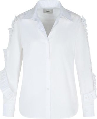 Coperni Ruffle White Cotton Shirt