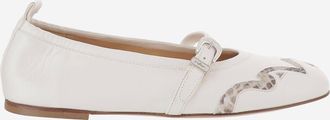 Sartore Balerinas aus Sartore-Leder und Python