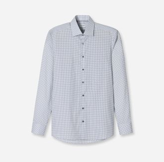 Olymp Businesshemd OLYMP Level 5, Herren, Gr. 40, N-Gr, grau (kitt), Web, Obermaterial: 97% Baumwolle, 3% Elastolefin, 2-Knopf-Manschette, Hemden Businesshe