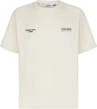 GCDS Doe-niet-praten-met-mij T-shirt - Heren - T-shirts - Wit - XL - Katoen - Tops