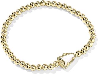 Kendra Scott Cheer Stretch Womens Bracelet Womens Bracelet Gold White Mop, Gold-Plated