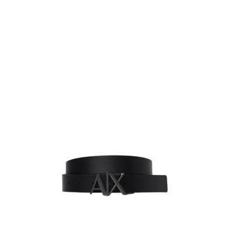 A|X Armani Exchange Accessoires, Heren, Zwart, XS, Leer, Blauwe Leren Riem met AX Gesp