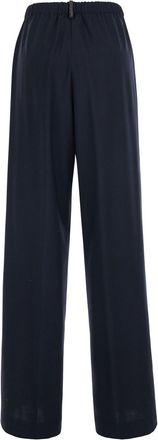 Fabiana Filippi Womens Trousers With Strass Detail, Blue Wool-Blend
