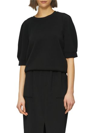 s.Oliver Sweatshirt S.OLIVER, Damen, Gr. 34, schwarz, Obermaterial: 47% Modal, 41% Polyester, 12% Elasthan, unifarben, regular fit taillenbedeckt, Rundhals, B&uuml;