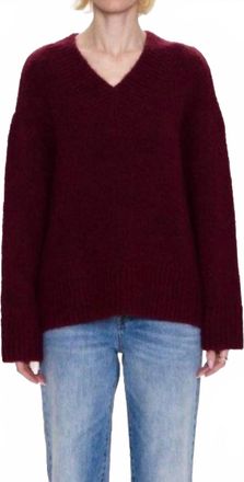 Pistola Denim Talia Chunky V-Neck Sweater In Claret