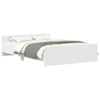 Berkfield Home Bed Frame with Headboard & Footboard White 120x190 cm Small Double