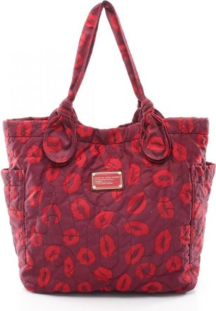 Marc Jacobs Marc By Marc Jacobs Bordeaux Red Color Nylon Handbag Tote Bag (Pre-Owned)