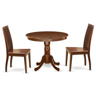 East West Furniture Dining Room Set Mahogany, ANIP3-MAH-W