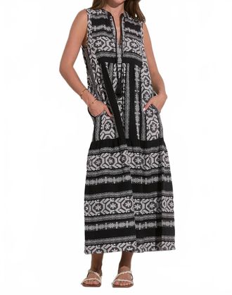 Elan Sleeveless V-Neck Maxi Dress In Black/white