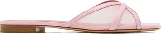 Malone Souliers mesh panel cross-strap sandals - women - Calf Leather/Mesh/Calf Leather/Mesh/Calf Leather - 36 - Pink