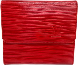 Louis Vuitton Epi Red Color Epi Leather Wallet (Tri-Fold) (Pre-Owned)