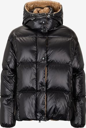 Moncler Glänzende Boxy-Daunenjacke mit Kapuze Parana