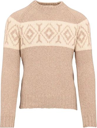 Gran Sasso Rondgebreide trui - Heren - Ronde hals truien - Beige - 3XL - Truien & Vesten