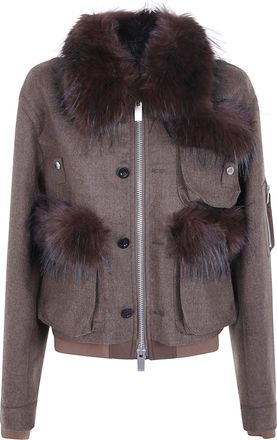 sacai Jacket Wool Melton Blouson