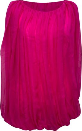 Rick Owens Gathered Blouse in Pink Silk