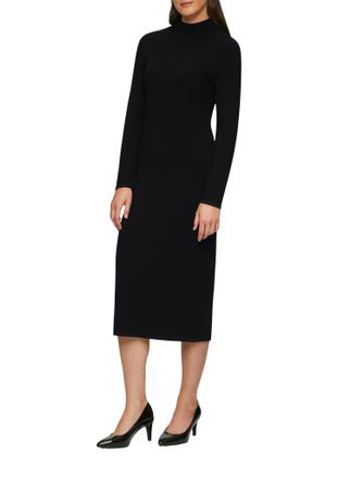 s.Oliver Black Label Strickkleid S.OLIVER BLACK LABEL, Damen, Gr. 34, N-Gr, schwarz, Strick, Obermaterial: 62% Viskose, 38% Polyester, unifarben, 3/4-L&auml;nge, Rundhals, Klei