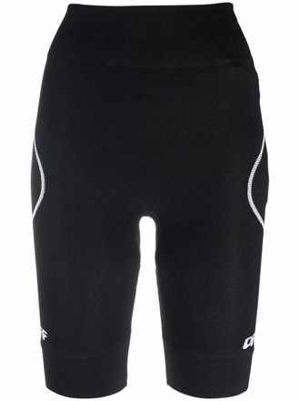 Off-white Fietsshorts met logoprint - Zwart