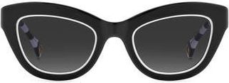 Carolina Herrera 51mm Gradient Cat Eye Sunglasses in Black White /Grey Shaded at Nordstrom Rack