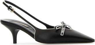 Miu Miu Womens Black Leather Nappa Pumps Nerobianco Agnello Scarpe Con Tacco High Heel Shoes
