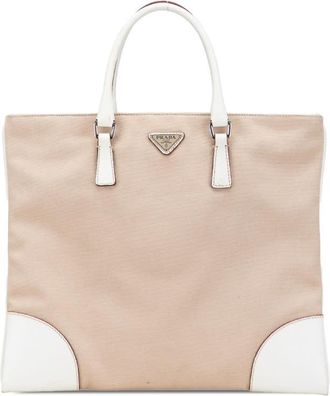 Prada Pre-owned Prada Cinghiale Trimmed Canvas Canapa Tote JK92XS8NWG0S3XHF