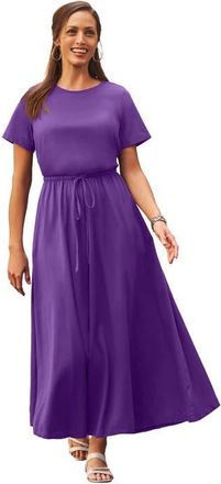 Jessica London Drawstring Maxi Dress in Purple Orchid at Nordstrom, Size Medium
