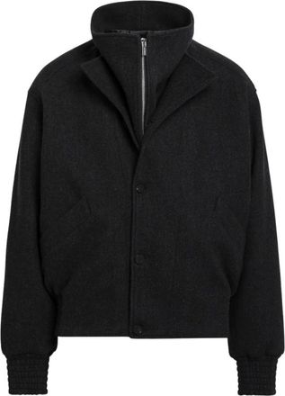 Jacquemus Le Blouson Carrera - Heren - Bomber jackets - Grijs - M - Wol - Jassen