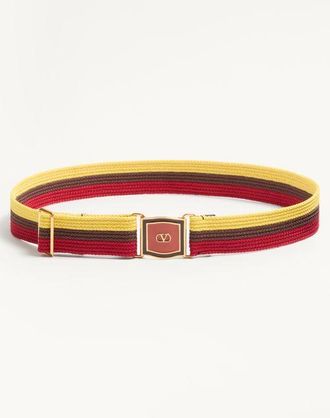 Valentino Garavani Vlogo Signature Ribbon Belt 40 Mm Man YELLOW/BROWN/RED L