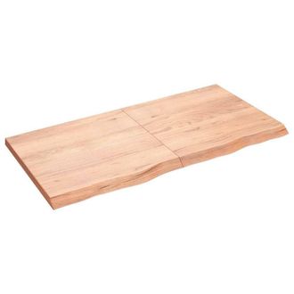 Berkfield Home Table Top Light Brown 120x60x(2-4) cm Treated Solid Wood Oak