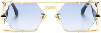Cazal rectangle-frame sunglasses - unisex - Metal/Acetate - 58 - Gold