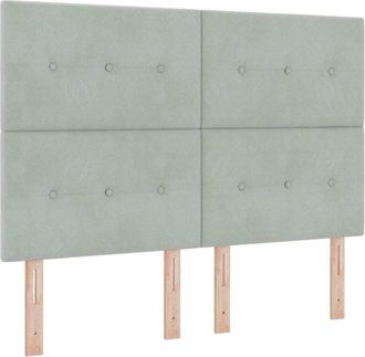 vidaXL Cabecero Con Luces De Tiras Led Gris Claro 72 Cm Terciopelo Vidaxl