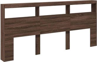 vidaXL Cabecero de cama con luz led marrón roble 220x17x102 cm Vidaxl