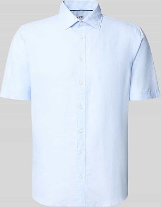 Jake*s Slim Fit Freizeithemd aus Leinen-Mix in Hellblau, Gr&ouml;&szlig;e XL